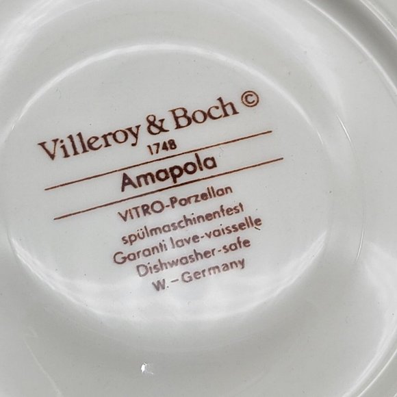 Villeroy Boch set of three (3) Amapola Tea Cup+Saucer+salad plate W.Germany new - Picture 11 of 12